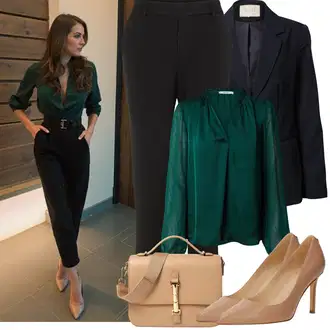 Božić Outfit sa Zeleno/Tamnozelena/Tirkizna Bluza i Tunika About You "Proljetni Outfit"Look: 60. rođendan, Koncer, 40. rođendan, Festival, Božić, 30. rođendan, Posebne prigode, Rođendan, Gala