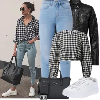 Outfity pro desetiletí Sportovní s Bílá Nízká Teniska/Teniska s dírkovaným vzorem/Úzká teniska/Teniska na platformě Puma "Jarní Outfit"Look: Estetika, Bad Taste, Ležérní, Disko, Skater, Sportovní, Unisex