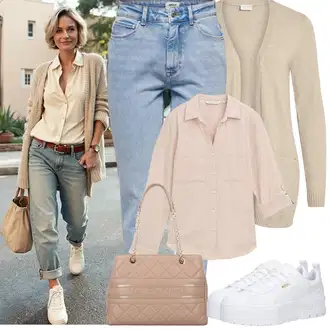 Outfity na podzim Estetika s Šedá/Bílá Teniska na platformě/Nízká Teniska Puma "Jarní Outfit"Look: 90tá léta, Estetika, Bad Taste, Extravagantní, Hip Hop, Skater, Sportovní, Unisex