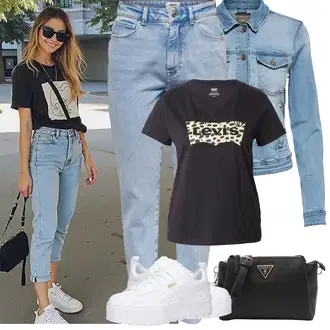 Outfity pro baculky Kancelář s Oranžová/Černá/Bílá Pánská taška/Pásková taška/Klasická Taška Přes Rameno/Dopisová peněženka/Malá Taška/Brašna/Sportovní Taška Přes Rameno Guess "Jarní Outfit"Look: Rad, Klasické, Cool, Elegantní, Extravagantní, Metal, Kancelář, Premium, Retro, Vintage
