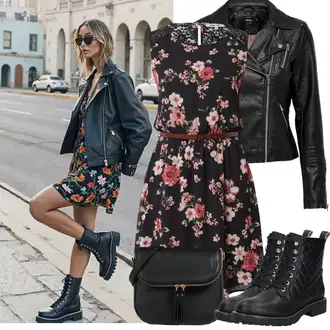 Outfit s Růžová/Červená Skater šaty/Pouzdrové Šaty/Šaty Do Áčka/Šaty Bez Rukávů/Šaty Fit & Flare/Letní Šaty/Šaty S Potiskem/Ležérní Šaty About You "Jarní Outfit"