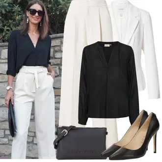 Outfity pro baculky Kancelář s Krémová/Bílá/Khaki/Béžová Copenhagen Muse, Černá/Tmavě šedá Průhledná blůza/Kožená bunda/Kožená bunda pro muže/Dlouhá Halenka/Halenka s Dlouhým Rukávem/Hedvábná Halenka/Halenka se Stojatým Límcem/Oversize Halenka/Slip-on Halenka/Tunikové Tričko/Oversize Muselínová Blůza Kaffe "Jarní Outfit"Look: Kancelář, Old Money, Venkovní, Elegantní, Styl, Emo, Bezešvé, Retro