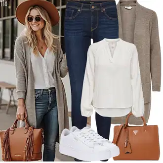 Outfity pro baculky Elegantní s Krémová/Khaki/Šedá/Bílá/Světle zelená/Béžová Lněná Halenka/Dětská hračka/Carmen Blůza/Oversize Muselínová Blůza Only "Jarní Outfit"Look: Styl, 20 léta, Boho, Šik, Elegantní, S průsvitem