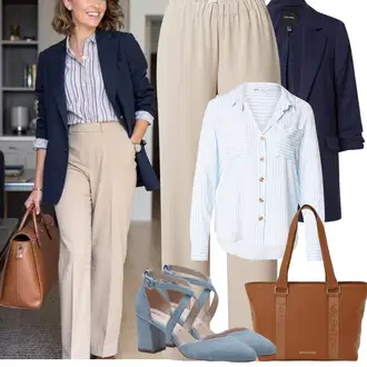 Outfit s Béžová/Khaki/Hnědá Plisovaná Kalhoty/Dlouhá Kalhoty/Relaxační Kalhoty/Rovná Kalhoty/Slinky Kalhoty/Pohodlná Kalhoty/Navlékací Kalhoty/Pyžamová Kalhoty/Mušelínové Kalhoty/Žerzejová Kalhoty Modström "Jarní Outfit"