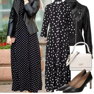 Outfit s Černá/Červená Kožené Bund Bunda z Umělé Kůže/Motorkářská bunda/Motorkářské Bund/Kožené Bund Only "Jarní Outfit"