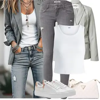 Outfity pro desetiletí Sportovní s Růžová/Bílá/Béžová/Hnědá Teniska se Třpytkami/Nízká Teniska/Teniska s dírkovaným vzorem/Teniska na platformě/Úzká teniska/Kožené tenisky/Letní tenisky Tamaris "Jarní Outfit"Look: Estetika, Bad Taste, Skater, Sportovní
