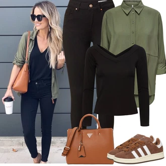 Outfit s Černá/Vínová Skinny Kalhoty/Kalhoty s Vysokým Pasem/Tregíny/Legíny s Vysokým Pasem/Push up Kalhoty/Jeggings VERO MODA "Jarní Outfit"