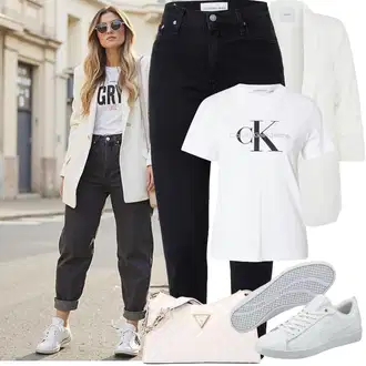 Outfit sa Krem/Bijela Kaput/Pletivo Veći Broj/Tunika Pieces "Proljetni Outfit"