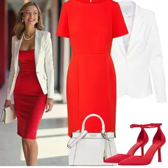 Outfit sa Bijela Kaput/Bluza Veći Broj Ichi "Proljetni Outfit"