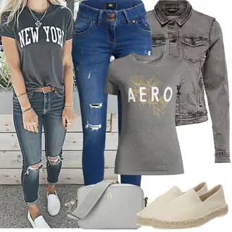 Léto Outfit s Modrá/Tmavě modrá Džíny s Dírou/Džíny s Rozparkem/Kožené bundy/Push up Džín/Zimní bunda/Kožená bunda/Navlékací džíny LTB "Jarní Outfit"