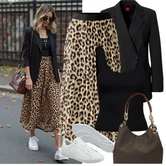 Outfit sa Crna/Siva/Tamnosiva Oversize Sako/Dvoredni Sako/Boyfriend Sako/Kožna jakna za muškarce Hugo "Proljetni Outfit"