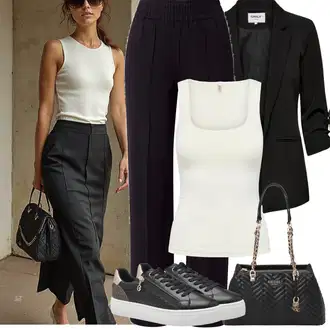 Kombinacije za matični ured S oblinama sa Krem/Bijela/Kaki Majica I Top Veći Broj/Pletivo Veći Broj/Bluza Veći Broj Only "Proljetni Outfit"