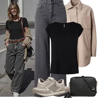 Běhání Outfit s Hnědá/Béžová/Khaki Tenisky s Bočním Zipem/Kožené tenisky/Volnočasová bota/Úzká teniska/Bota Na Pěší Turistiku/Nízká Teniska/Letní tenisky Tamaris "Jarní Outfit"Look: Jízda na koni, Běhání, Na Procházku, Bruslení