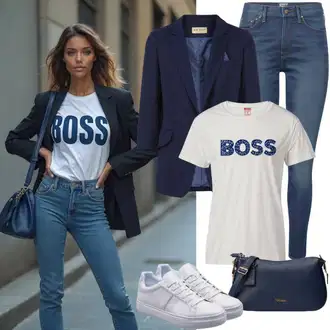 Outfit sa Krem/Bijela Majica za plažu/Majica za plažu/Predimenzionirana majica/Top za plažu/Tunika za Plažu/Pulover za plažu DAY BIRGER ET MIKKELSEN "Hladniji izgled za proljeće"