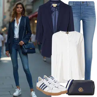 Léto Outfit s Modrá Kožené bundy/Džíny s Dírou/Kotníková Bota/Džíny s Rozparkem/Kožená bunda/Push up Džín Only "JarnÃ­ outfit"