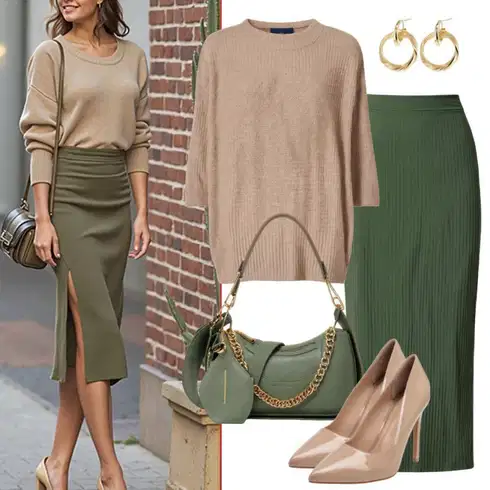 Kombinace Hnědá/Khaki/Béžová/Oranžová Sveter Basic Svetr/Svetr Carmen/Hrubě pletený svetr/Kašmírový Svetr/Pletený Svetr/Mohair Pullover/Svetr Niki/Plyšový svetr/Jednoduchý Svetr/Teddy Svetr/Rolák/Zimní Svetr/Vlněný Svetr/Svetr s límečkem About You