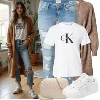 Léto Outfit s Světle modrá/Modrá Kožená bunda/Džíny s Rozparkem/Kotníková Bota/Push up Džín/Kožené bundy/Džíny s Dírou/Džíny s Nízkým Sedem Only "Jarní outfit"