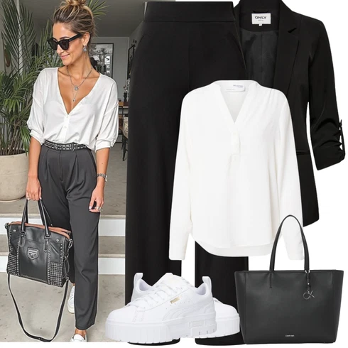 Kombinace Bílá/Krémová Blůza s knoflíčkem/Halenka se Stojatým Límcem/Halenka s Dlouhým Rukávem/Oversize Halenka/Slip-on Halenka Selected kombinovat s Černá Dlouhý Sako/Krátké Sako/Kožená bunda pro muže/Blejzrové Bund/Cargo Sako/Boyfriend Sako/Kožená Pánská Bund/Smokingové sako/Blůzové Sako/Oversize Sako/Neformální Sako Only