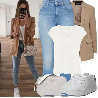 Outfit s Světle modrá/Modrá Džínové Legíny/Jeggings/Skinny Kalhoty Only "Jarní outfit"