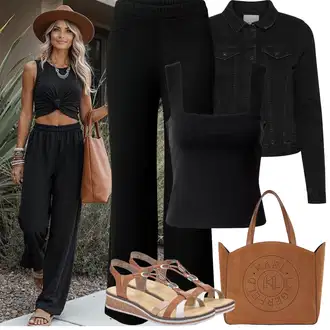 Outfit s Černá Obleková Kalhoty/Marlene Kalhoty/Business Kalhoty/Kalhoty se Štěrbinou/Kalhoty Bootcut/Žerzejová Kalhoty/Rovná Kalhoty/Dlouhá Kalhoty/Rozšířená Kalhoty/Slinky Kalhoty/Kalhoty s Vysokým Pasem Edited "Jarní outfit"