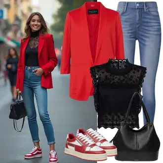 Léto Outfit s Modrá Kožené bundy/Džíny s Dírou/Kotníková Bota/Džíny s Rozparkem/Kožená bunda/Push up Džín Only "Lehký outfit"