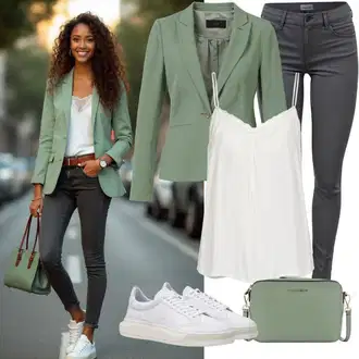 Elegantan Outfit sa Siva/Svjetlosiva Traperice Kožna Jakna/Capri Traperice/Traperica Niskog Struka/Traperica Niskog Struka/Push-up Traperice/Traperice Slim Kroja/Čizma do Gležnja/Kožne Cipele Gang "Lijepa proljetna odjeća"Look: Rap, Stil, Ležerno, Romantičan, cool, Elegantan, Pametno ležerno, Prekrasan
