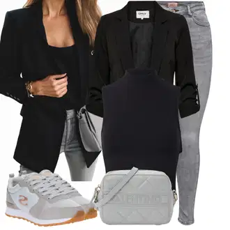 Outfit sa Crna Kargo Blejzer/Oversize Sako/Kožna jakna za muškarce/Kratki Sako/Dugi Sako/Sako od smokinga/Sako Jakna/Boyfriend Sako/Casual Sako/Sakoi za Bluzu/Kožna jakna za muškarce Only "Moderna kombinacija za slobodno vrijeme"