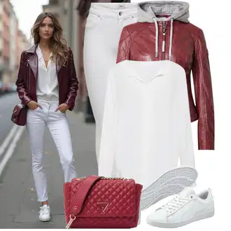 Dugački rukavi Outfit sa Siva/Bijela/Krem/Kaki/Bež/Smeđa Bluza i Tunika/Bluza Veći Broj Vila "Odjeća za slobodno vrijeme"