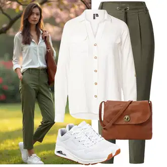 Outfit sa Plava/Bijela/Krem Sport Tenisica Za Trčanje/gimnastička papuča/Tenisica za tenis/Tenisica za fitness/cipela za trčanje/Obuća za trening Skechers "Moderan outfit za slobodno vrijeme"