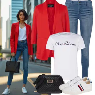 klasický Outfit sa Plava/Svjetloplava Kožna Jakna/High Waist Traperice/Push-up Traperice/Kožne Cipele/Termo Traperice/Zimska jakna Dorothy Perkins "Modni proljetni outfit"Look: klasický, Rap, 90-ich, Prekrasan, Običan, cool, Old Money