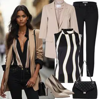 Outfit sa Bež Odijelo Pieces "Modni proljetni outfit"
