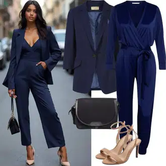 Outfit sa Plava/Tamnoplava/Zeleno/Pink/Crvena Kombinezon Trendyol "Modni proljetni outfit"
