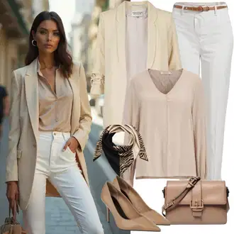 Outfity pro práci Krásný s Béžová/Hnědá/Šedá Kožená bunda/Crash blůza/Halenkové Body/Sportovní Halenka/Rozverná blůza/Halenka s Krátkým Rukávem/Halenkový Top temu, Bílá/Béžová/Khaki/Zlatý Pásková taška/Ledvinka/Klasická Taška Přes Rameno/Malá Taška/Taška na telefon/Brašna/Sportovní Taška Přes Rameno About You "Perfektní pro jaro"Look: Krásný, Cool, Námořní, Italský, Francouzské, Venkovní, Moderní, Burleska, Šik, Klasické, Elegantní, Disko, Slavnostní, Old Money