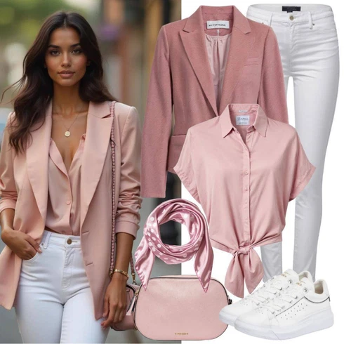 Kombinace Šedá/Hnědá/Bílá/Černá/Růžová Oblek Boucle Blazer/Tvídové Sako/Kostkované Sako ONLY Carmakoma