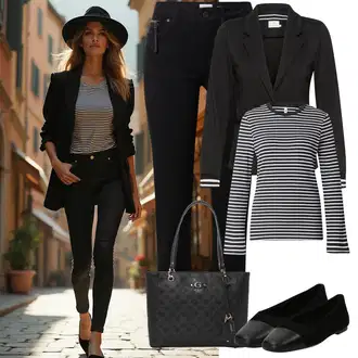 Outfit s Černá Skinny Kalhoty/Úzká Kalhoty/Business Kalhoty/Zimní Kalhoty/Kalhoty Bootcut/Ležérní Kalhoty/Kalhoty se Štěrbinou/Střmenová Kalhoty/Obleková Kalhoty/Strečová Kalhoty/Dlouhá Kalhoty/Rovná Kalhoty Pulz Jeans "Jarní outfit"