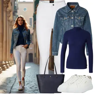 Jubilej outfit mit Modra/Temno modra Nakupovalna torba/Nakupovalka/Pisarniška torba/Poslovna torba/Velika torba/Torba za čez ramo/Torba za čez ramo/Vrečka za prenašanje Polo Ralph Lauren "Pomladna oprava"Look: Bar, Materinski dan, Jubilej, Pustovanje, Koncert