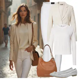 Rojstni dan outfit mit Bež/Rjava Torba za čez ramo/Torba za čez ramo MICHAEL Michael Kors "Pomladna oprava"Look: Bar, 50. rojstni dan, Pustovanje, Koncert, Materinski dan, Šola, Rojstni dan
