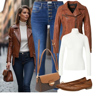Jesenske Outfiti Kul mit Rjava/Oranžna Plašč Oakwood "Popoln videz za pomlad"Look: Kul, Univerzitetni, Western