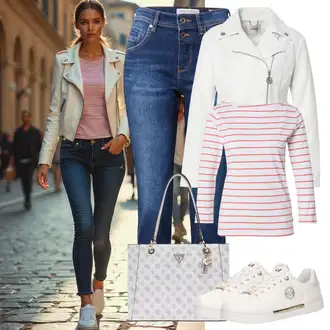 Ležerno Outfit sa Plava/Tamnoplava rupa hlača/Skinny Hlače/Jeggings/Traper Tajice/Hlače s Prorezom Marc O'Polo "Lagana odjeća"Look: Rap, Stil, cool, Old Money, Mom, Ležerno, Prekrasan