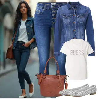 outfit mit Pastelne barve/Temno Modra/Svetlo Modra/Modra Plašč/Jakna SALSA JEANS "Popoln videz za pomlad"