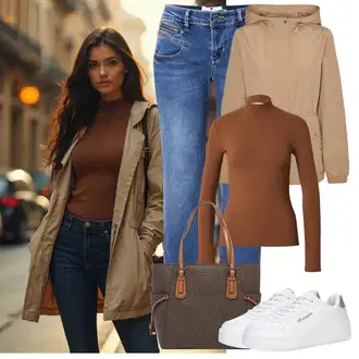 outfit mit Siva/Khaki/Rjava Vrečka za prenašanje/Previjalna torba/Torba za čez ramo/Ročna prtljaga/Billfold/Pisarniška torba/Satchel torba/Torba za čez ramo/Nakupovalka MICHAEL Michael Kors "Popoln videz za pomlad"