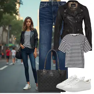 outfit mit Temno zelena/Temno rjava/Črna/Siva Jakna/Plašč Oakwood "Popoln videz za pomlad"