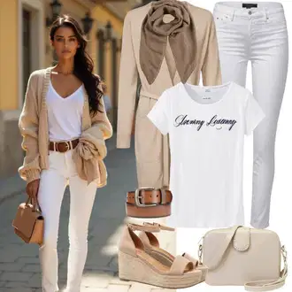 Rojstni dan outfit mit Bela/Krem Usnjena Jakna/Ženske 7/8 Kavbojke/Gležnarji/Capri Kavbojke/Odrezane Kavbojke/Girlfriend Kavbojke/Kavbojka z Nizkim Pasom/Push up Kavbojke/Regular Fit Kavbojke/Ozke Kavbojke/Usnjene Čevlje/Zožene Kavbojke orsay "Popolno za pomlad"Look: Dan plaže, Koncert, Festival, Materinski dan, Rojstni dan