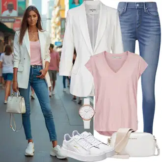 klasický Outfit sa Plava/Svjetloplava Kožna Jakna/High Waist Traperice/Push-up Traperice/Kožne Cipele/Termo Traperice/Zimska jakna Dorothy Perkins "Poslovno ležerna ženska odjeća"Look: klasický, Rap, 90-ich, Prekrasan, Običan, cool, Old Money