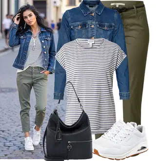 Kombinacije za jesen S oblinama sa Plava/Svjetloplava/Tamnoplava/Pastelne boje Kaput VERO MODA "Jedinstveni outfit za slobodno vrijeme"