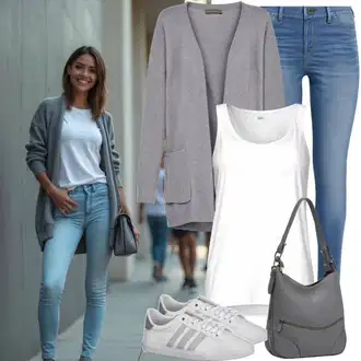 Outfit sa Bijela Bustijer-top Gina Tricot "Proljetna odjeća"