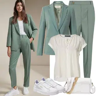 Outfit sa Smeđa/Bež/Kaki Bluza s Printom/Razigrana bluza/Izvanredna Bluza/Vezena bluza/Bluza/Tunika Majica/Kožna jakna za muškarce/Bluza Vrh/Bluza Kratkih Rukava Only "Proljetna odjeća"