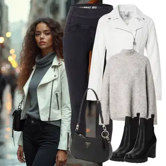 outfit mit Temno modra/Črna Usnjena Jakna/Usnjene Čevlje/Trenirka Jeans/Termodžinsi/Zimska jakna/Push up Kavbojke/Kavbojke Visokega Pasu/Ženske 7/8 Kavbojke/Capri Kavbojke/Kavbojke na Poteg/Motoristične Kavbojke PATRIZIA PEPE, Črna Chelsea Škornj/Usnjena Jakna/Klasični gležnjar/Usnjeni gležnjar/Podloženi Gležnar/Poletni gležnjar/Western gležnjar Guess, Črna/Rdeča/Oranžna Torba za čez ramo/Torbica za čez ramo/Torba za čez ramo/Billfold/Mini torbica/Satchel torba Guess "RC}VdA8Yf7J;2BMv6XxWTb"