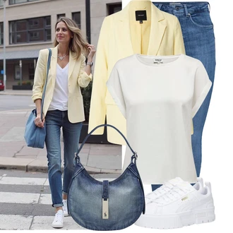 90-ich Outfit sa Plava/Svjetloplava Jeggings/Traper Tajice/Skinny Hlače Only "Moderan look za slobodno vrijeme"Look: Rap, Stil, Francuske, cool, 90-ich, Boho, Besprijekorno