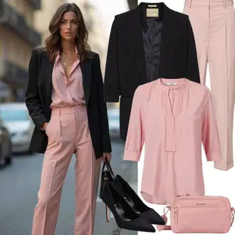 Outfit sa Crvena/Pink Bluza s Printom/Bluza s Podignutim Ovratnikom/Crash Bluza/Svečana Bluza/Oversize Bluza/Razigrana Bluza/Bluza Vrh/Svjetlucava Bluza/Bluza s Uzorkom/Bluza s Puf Rukavom camaieu "Stilski izgled za slobodno vrijeme"